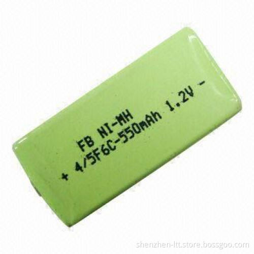 NI-MH Prismatic 4/5F6C 550mAh Rechargeable Battery with 1.2V Nominal Voltage
